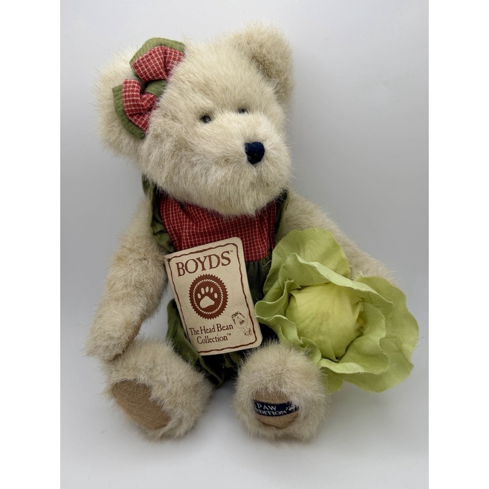 VTG Boyds Bear Lettie McVeggie Plush Toy from The Head Bean Collection 10"